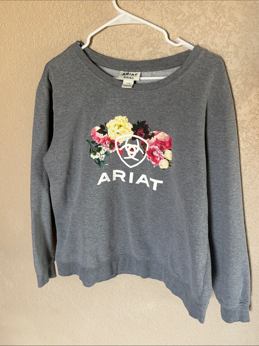 Ariat Gray Floral Logo Crewneck